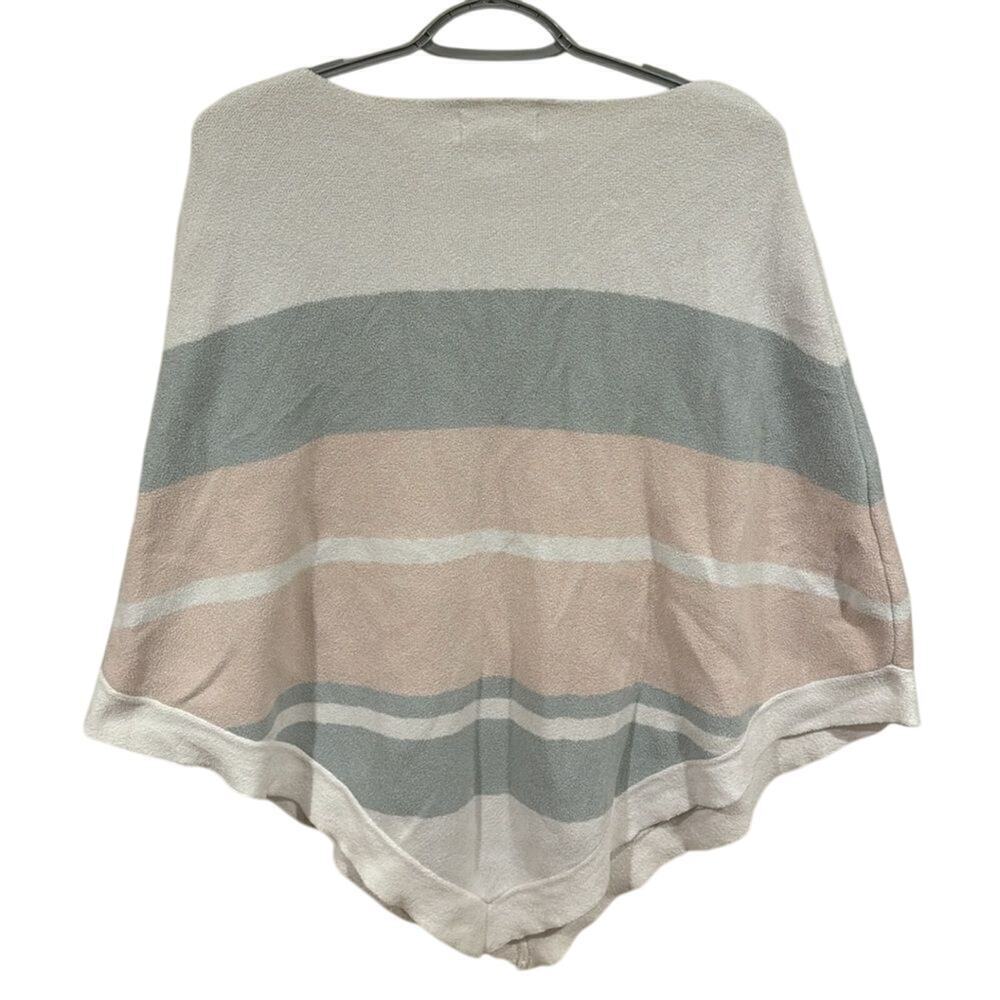 Barefoot Dreams Ocean Breeze Poncho Cozy Chic Ultra Lite In Pink Multi Stripe OS - Picture 3 of 5